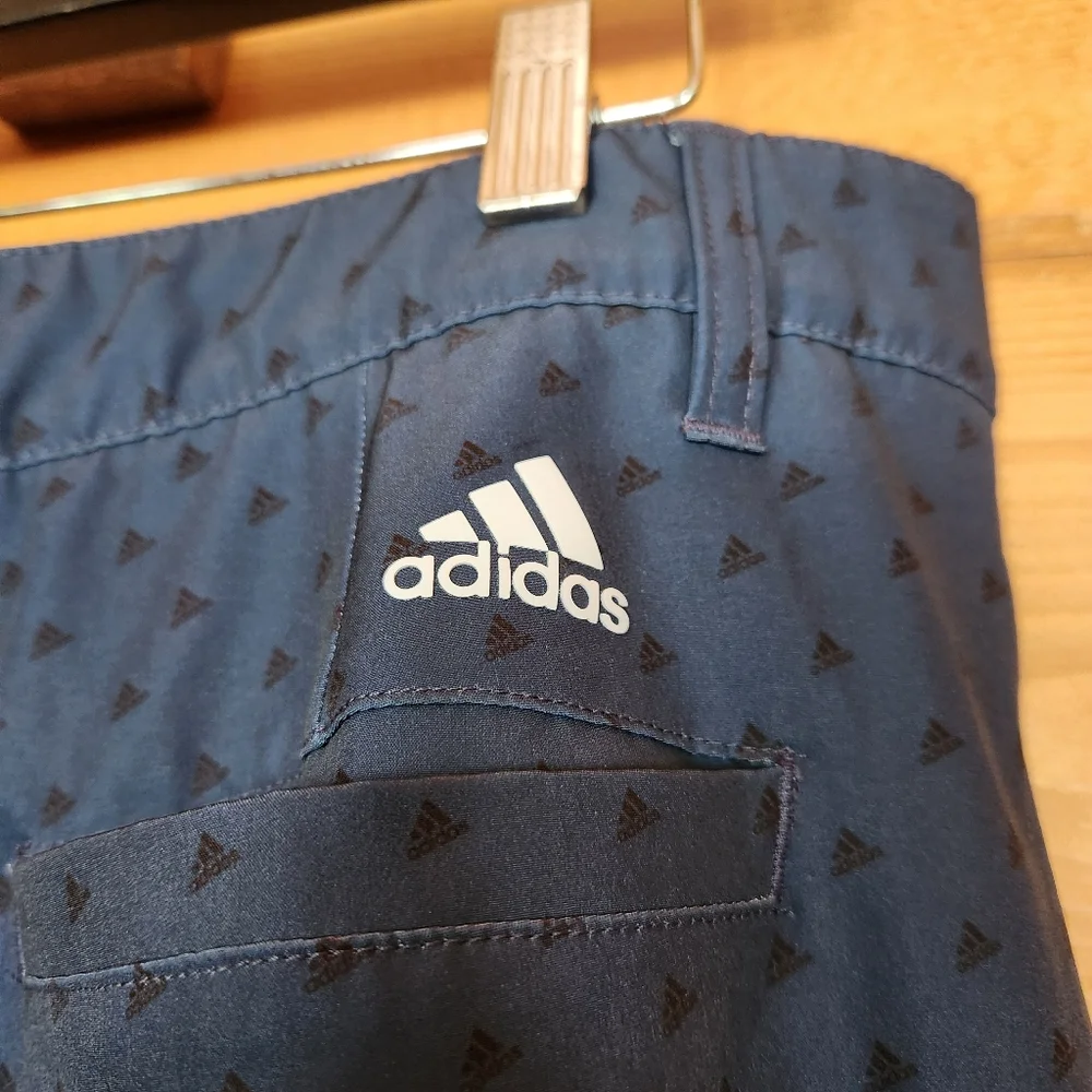 Adidas Ultimate 365 4Way Stretch Golf Short Adi Allover Print Blue Breathable 36